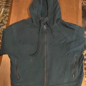 MPG Ease Organic Cotton Recycled Zip-Up Hoodie in Dark Jade